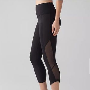 Lululemon Cropped Polka Dot Mesh Leggings